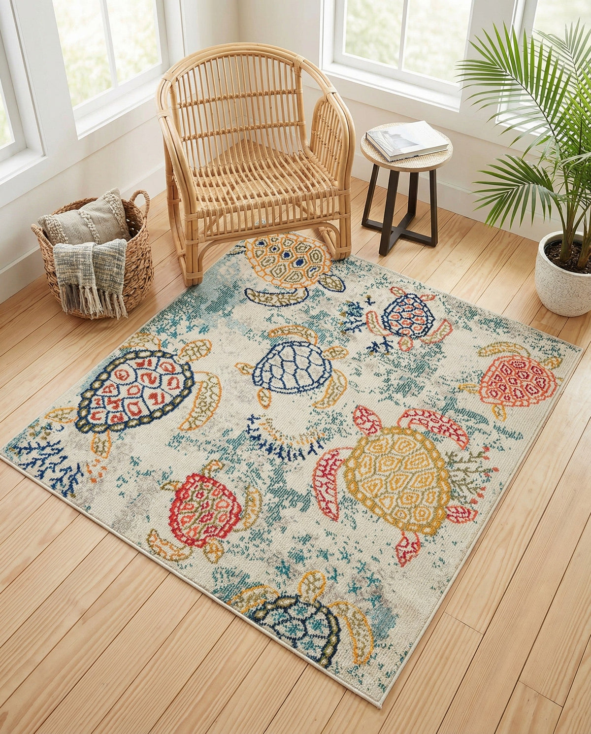 Sorrento Shores Collection Area Rug -  Massa Square Beige  lifestyle 122