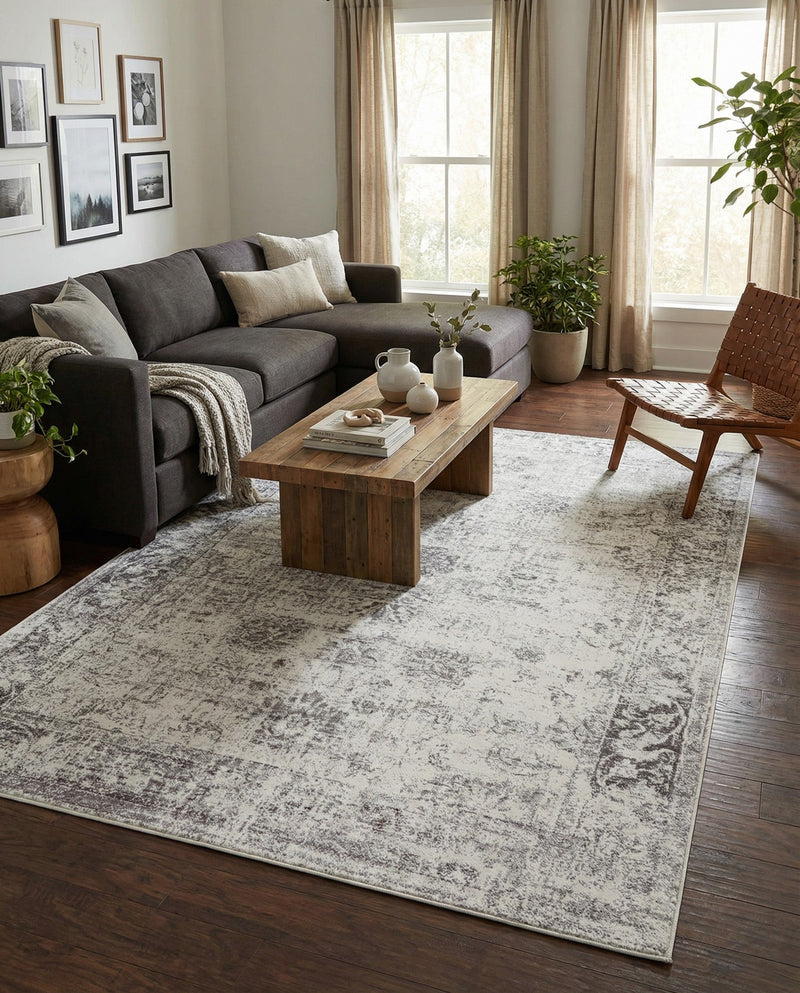 Riviera Elegance Collection Area Rug - Antibes (Gray) Rectangle Gray  lifestyle 14