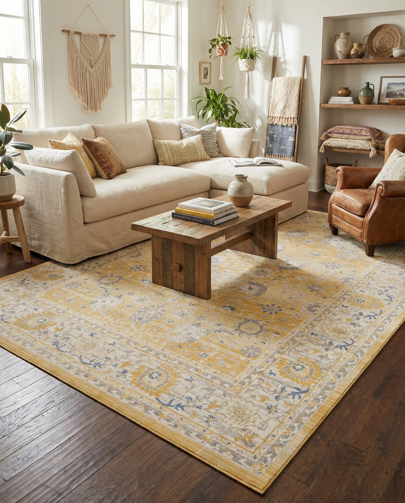 Savannah Series Collection Area Rug -  Beaufort Rectangle Tuscan Yellow  lifestyle 51