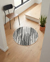 Urban Terrace Collection Area Rug -  Riverside Round Black and White  lifestyle 55