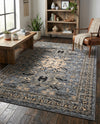 Tabriz Tapestries Collection Area Rug - Azerbaijan (Gray) Rectangle Gray  lifestyle 25