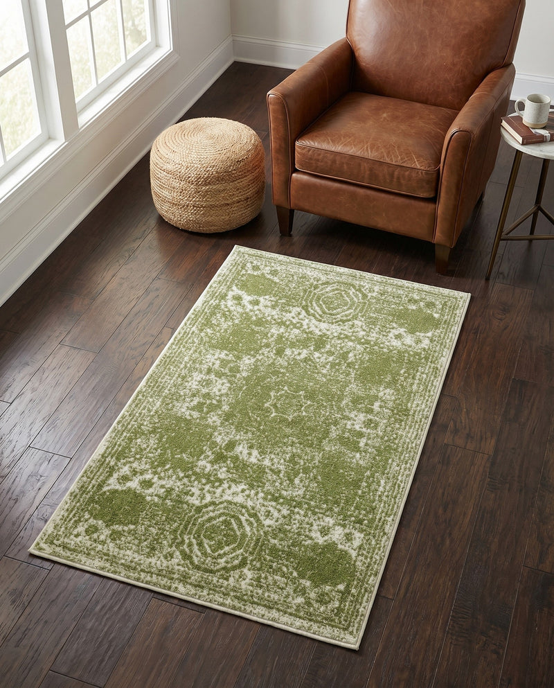 Dover Terrace Collection Area Rug -  Lagoon (Green) Rectangle Green  lifestyle 24