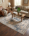 Coastal Manor Collection Area Rug -  Dunes Rectangle Dark Blue  lifestyle 9