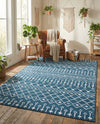 Marrakech Lattice Collection Area Rug - Medina (Blue) Rectangle Blue  lifestyle 13