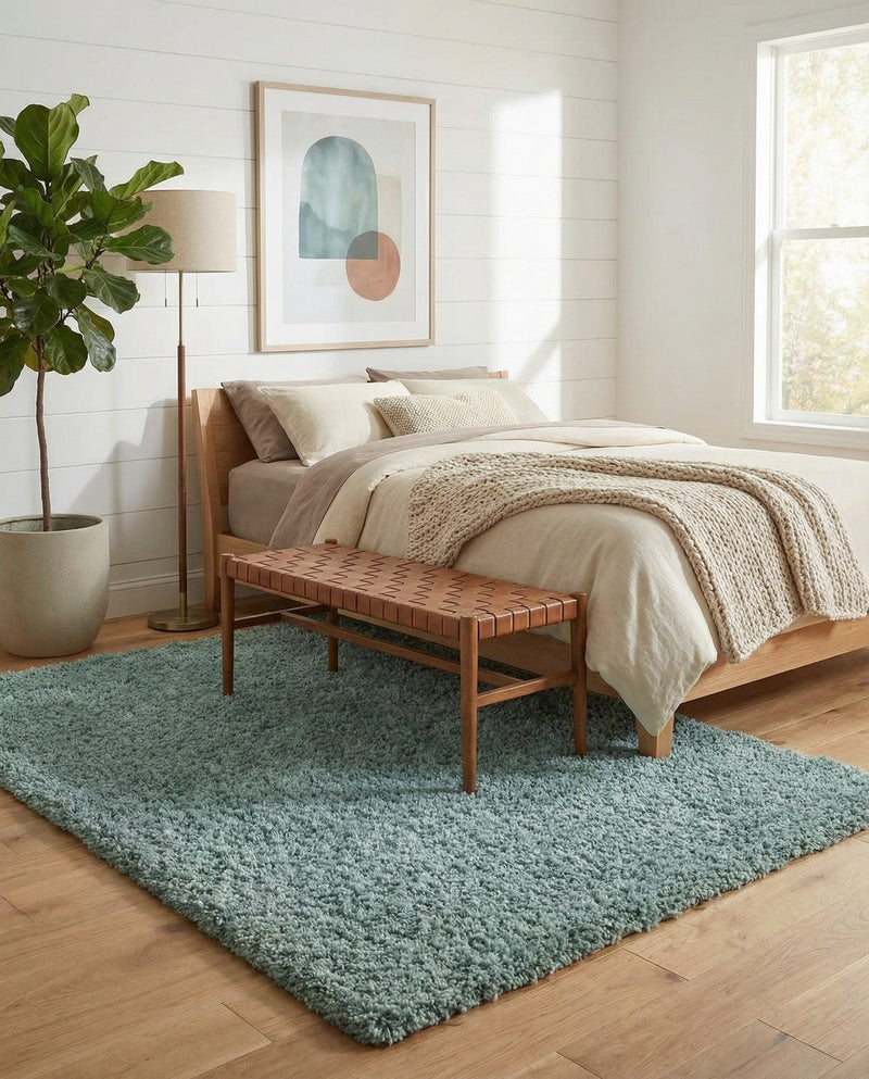 Plush Oasis Collection Area Rug - Serenity (Light Slate Blue) Rectangle Light Slate Blue  lifestyle 25