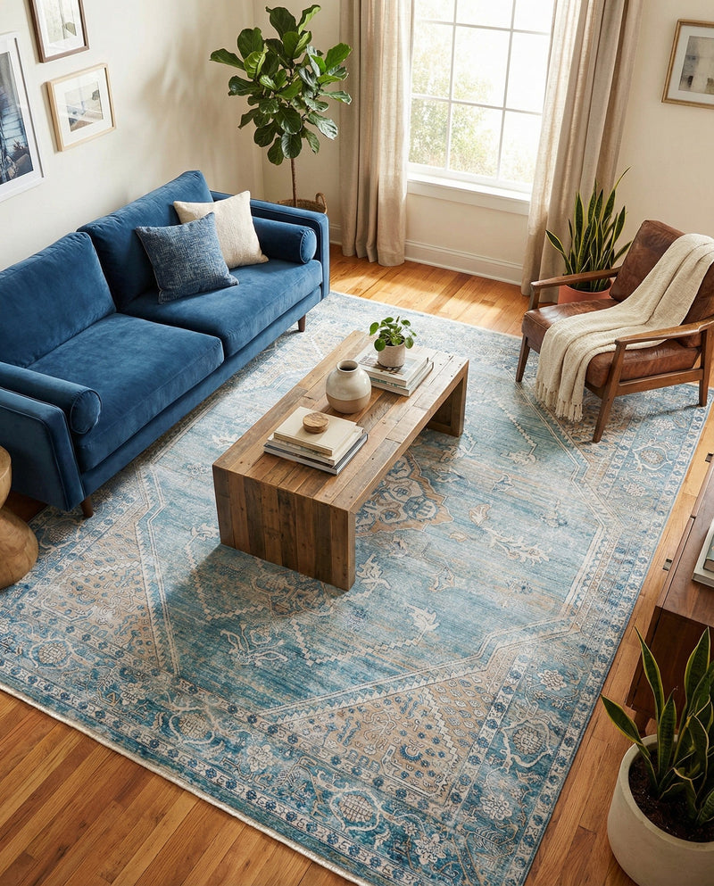 Coastal Haven Collection Area Rug -  Marina Rectangle Blue  lifestyle 29