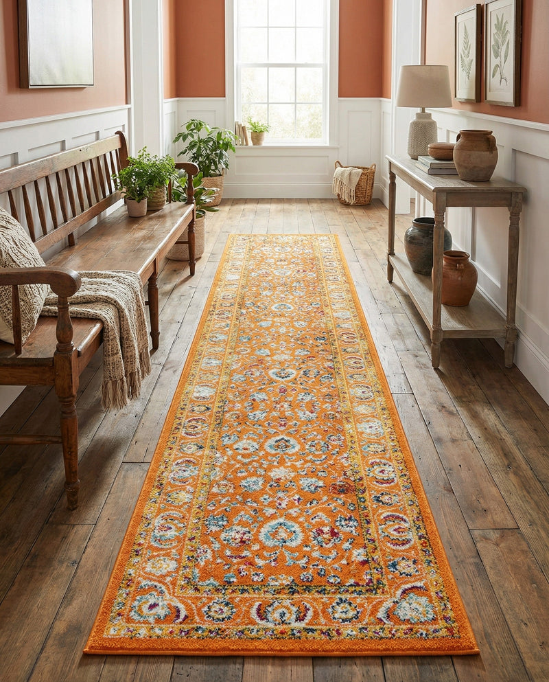 Adriana Terrace Collection Area Rug -  Positano (Orange) Runner Orange  lifestyle 64