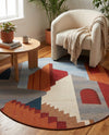 Urban Terrace Collection Area Rug -  Patio Round Multi  lifestyle 64