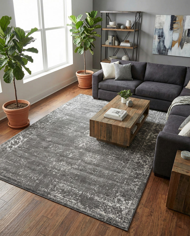 Riviera Elegance Collection Area Rug - Antibes (Dark Gray) Rectangle Dark Gray  lifestyle 9