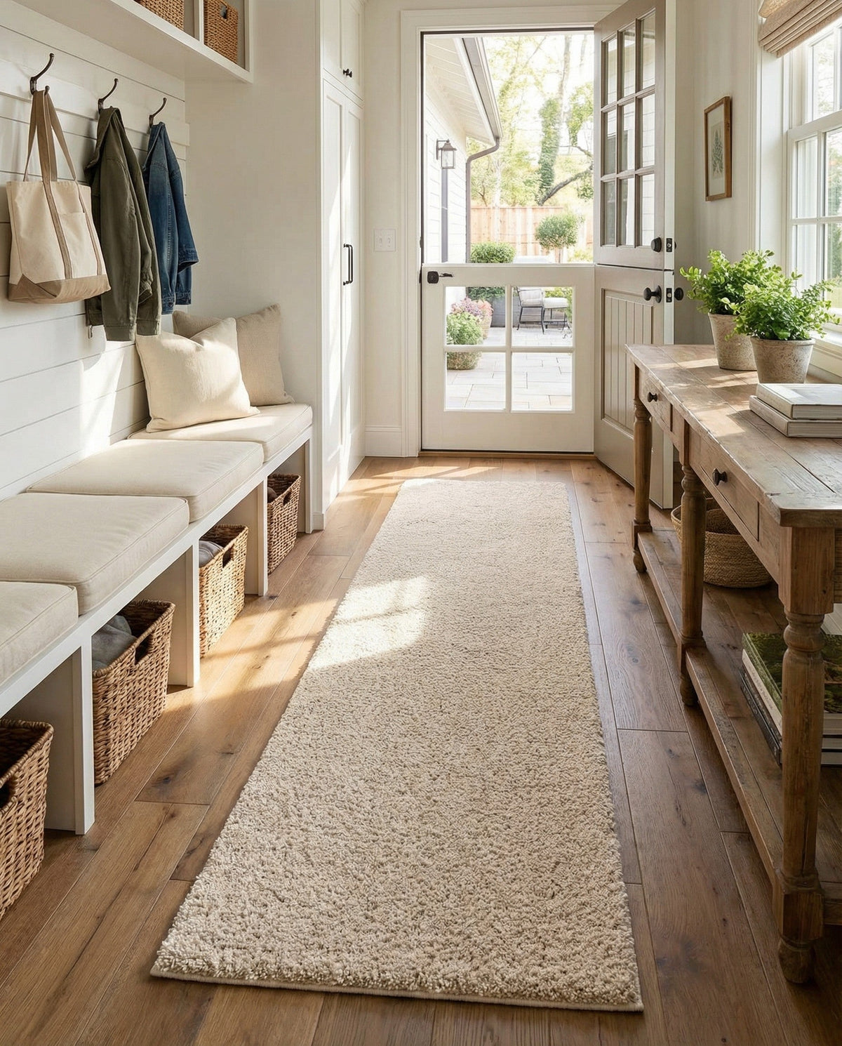 Cozy Comfort Shag Collection Area Rug - Haven (Oatmeal Beige) Runner Oatmeal Beige  lifestyle 74