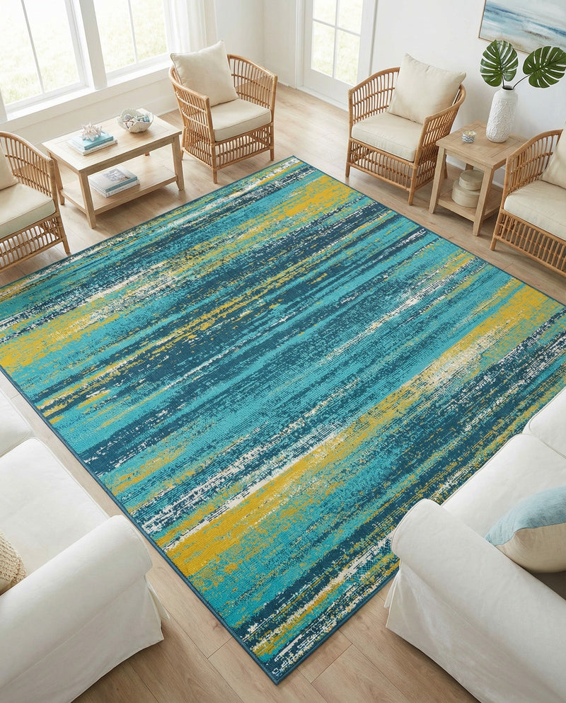 Seaside Haven Rugs Collection Area Rug -  Sandbar Square Multi.Blue  lifestyle 45