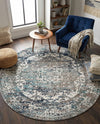 Georgetown Rugs Collection Area Rug - Dupont (Gray) Round Gray  lifestyle 64