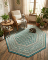 Soho Elegance Collection Area Rug -  Mercer (Turquoise) Octagon Turquoise  lifestyle 61