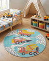 Wonder Tykes Collection Area Rug -  Labyrinth Round Teal  lifestyle 39