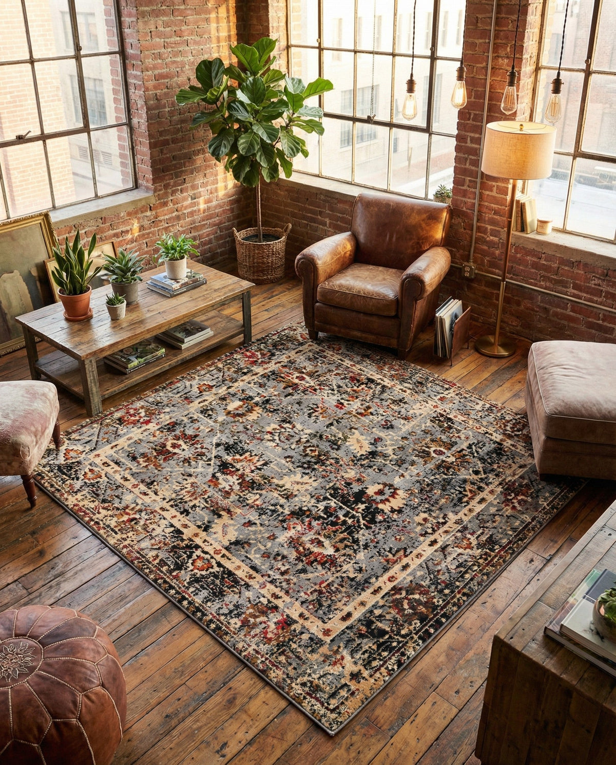 Neptune Elegance Collection Area Rug -  Galatea (Blue) Square Blue  lifestyle 24