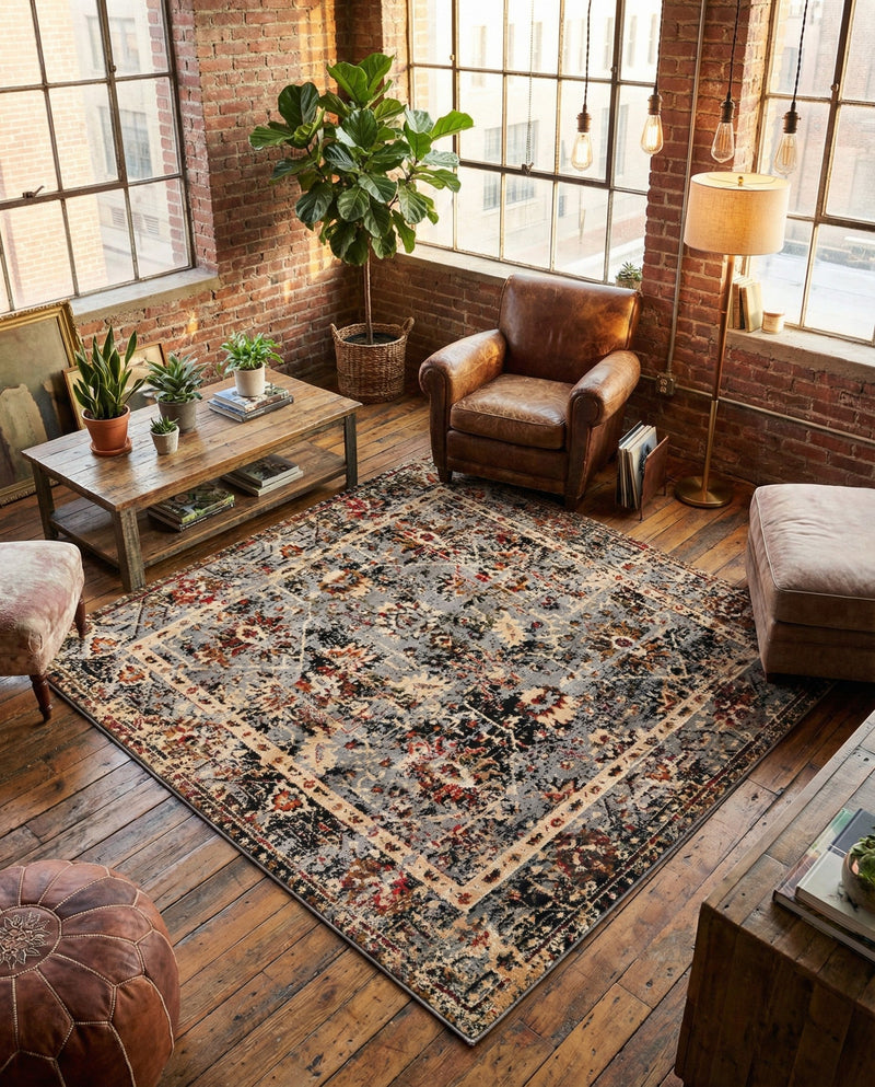 Neptune Elegance Collection Area Rug -  Galatea (Blue) Square Blue  lifestyle 24