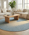 Seaside Serenity Collection Area Rug - Veranda (Aquamarine) Round Aquamarine  lifestyle 60
