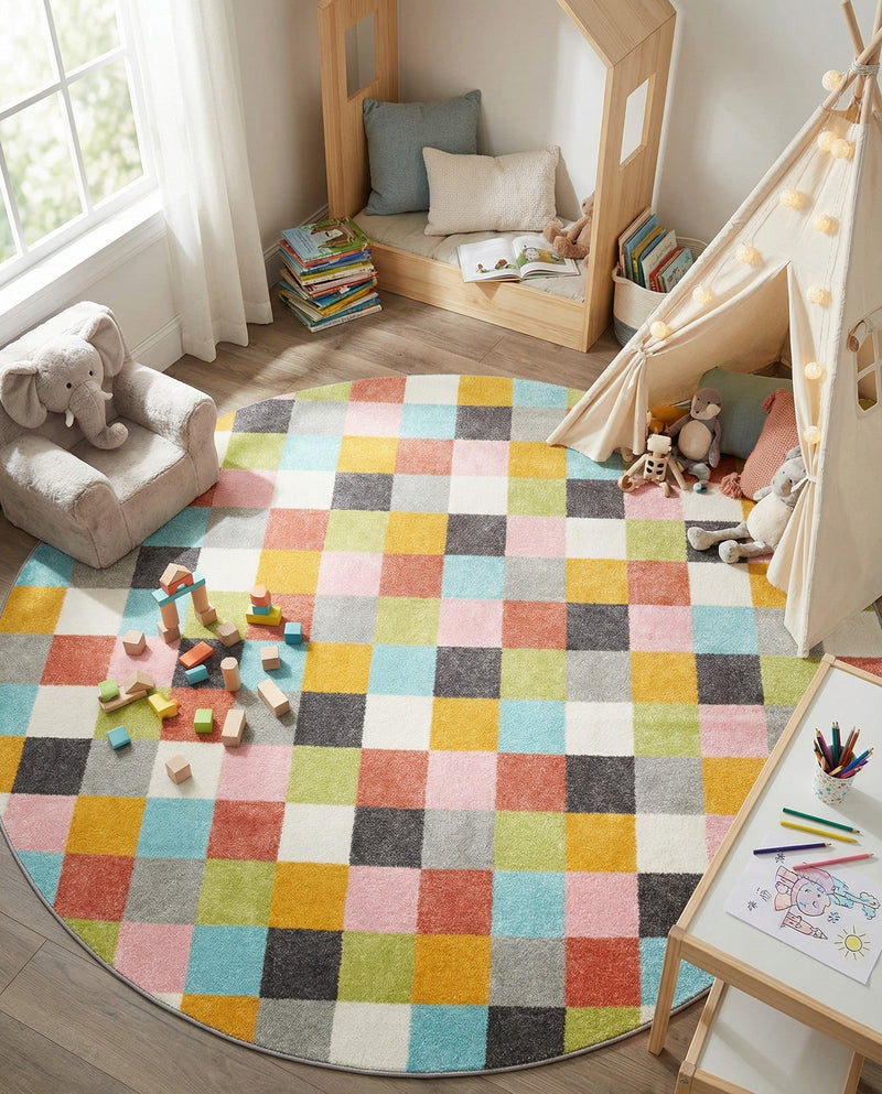 Wonder Tykes Collection Area Rug -  Mythic Round Multi  lifestyle 42