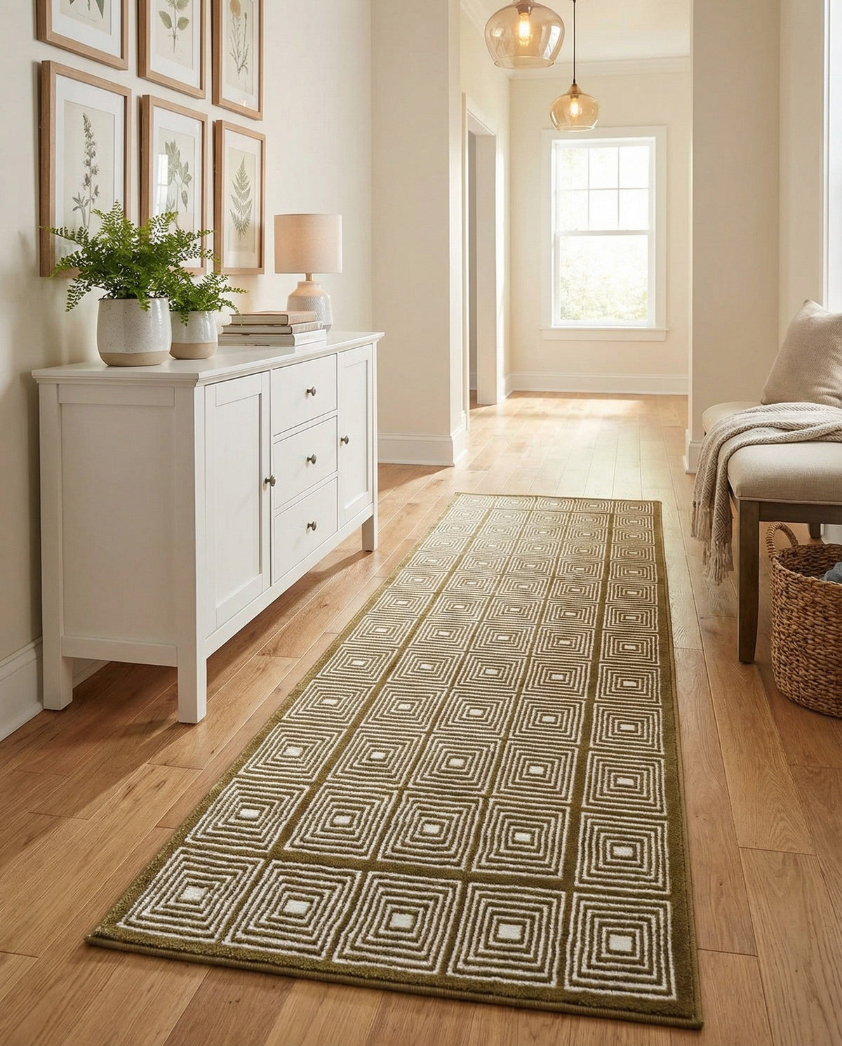Aravalli Collection Area Rug -  Jaipur Runner Olive Green  lifestyle 161