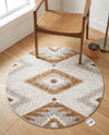 Desert Modern Eco Rug Series Collection Area Rug -  Zion Round Ivory  lifestyle 56