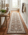 Savannah Elegance Collection Area Rug - Augusta (Brown) Runner Brown  lifestyle 64