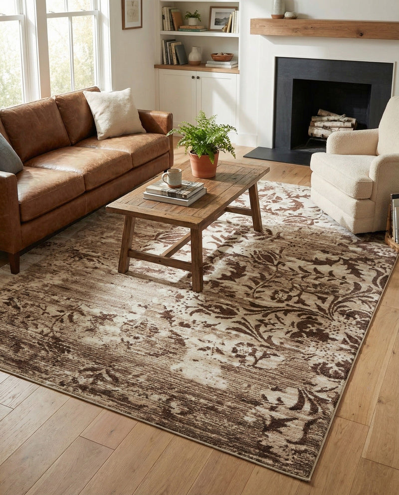 Andes Summit Collection Area Rug -  Huascarán Rectangle Chocolate Brown  lifestyle 13