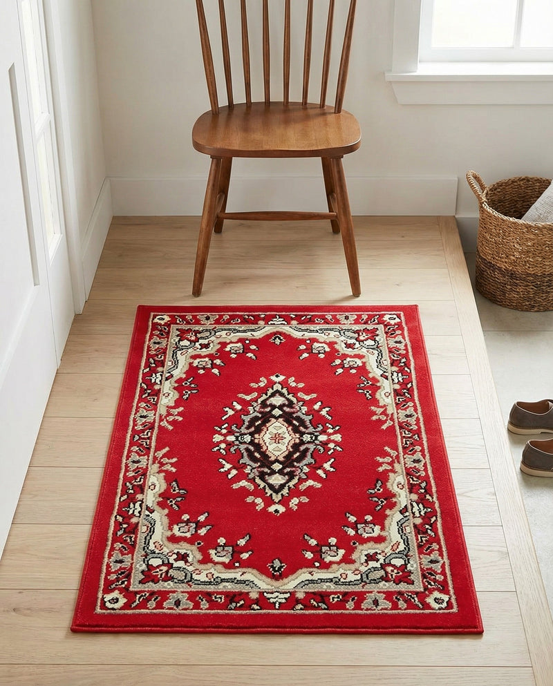 Tabriz Tapestry Collection Area Rug - Azerbaijan (Red) Rectangle Red  lifestyle 10