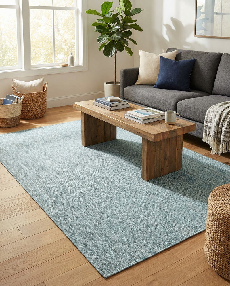 Seaside Serenity Collection Area Rug - Veranda (Aquamarine) Rectangle Aquamarine  lifestyle 9
