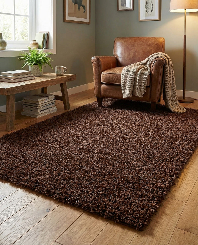 Plush Oasis Collection Area Rug - Serenity (Chocolate Brown) Rectangle Chocolate Brown  lifestyle 31