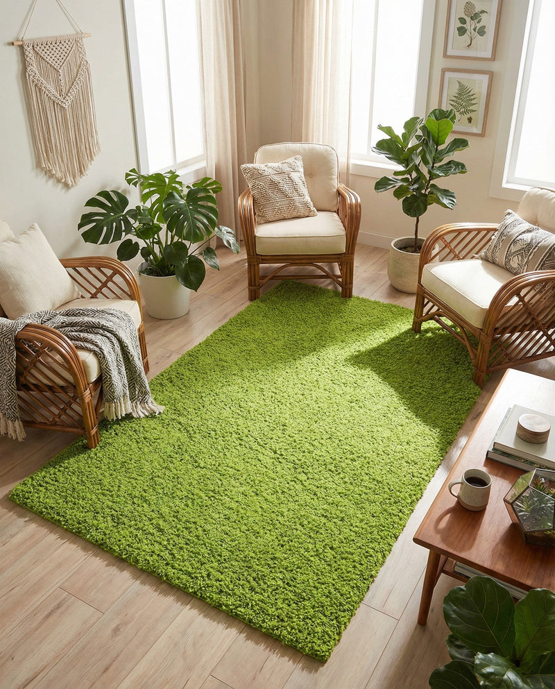 Plush Oasis Collection Area Rug - Serenity (Grass Green) Rectangle Grass Green  lifestyle 21