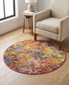 Colorburst Oasis Collection Area Rug -  Azura Round Multi  lifestyle 70