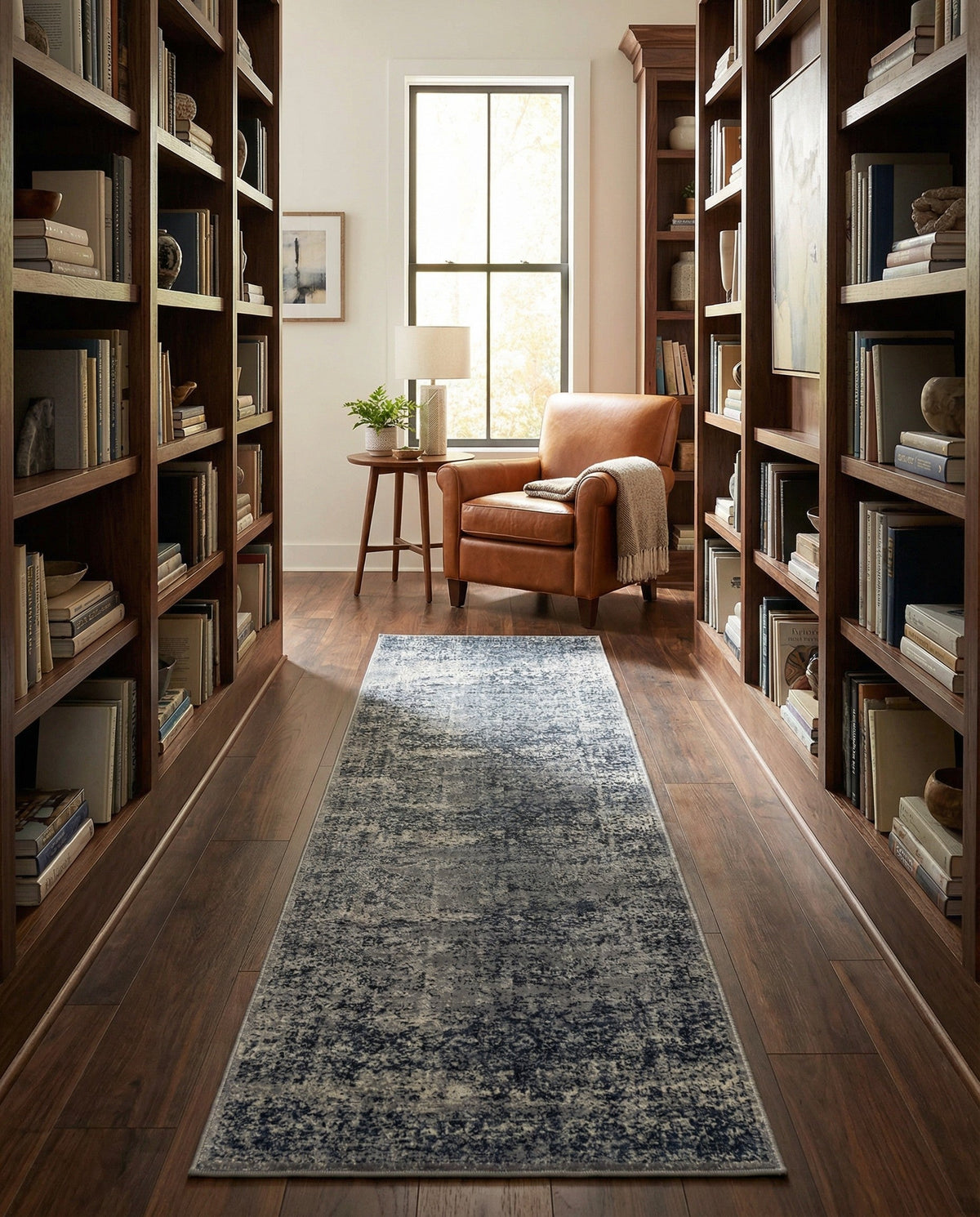 Coastal Manor Collection Area Rug -  Marina Runner Blue Gray  lifestyle 68
