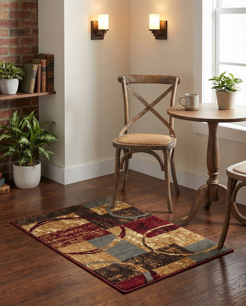 Bistro Lounge Collection Area Rug -  Ristretto Rectangle Multi  lifestyle 17