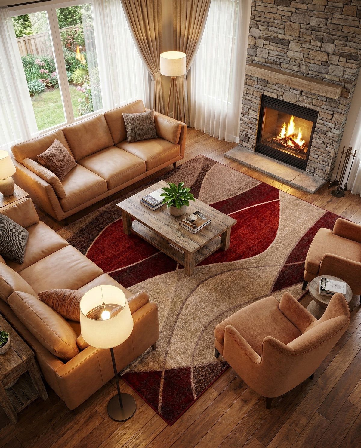 Autumn Meadow Collection Area Rug -  Emberglow Rectangle Multi  lifestyle 19
