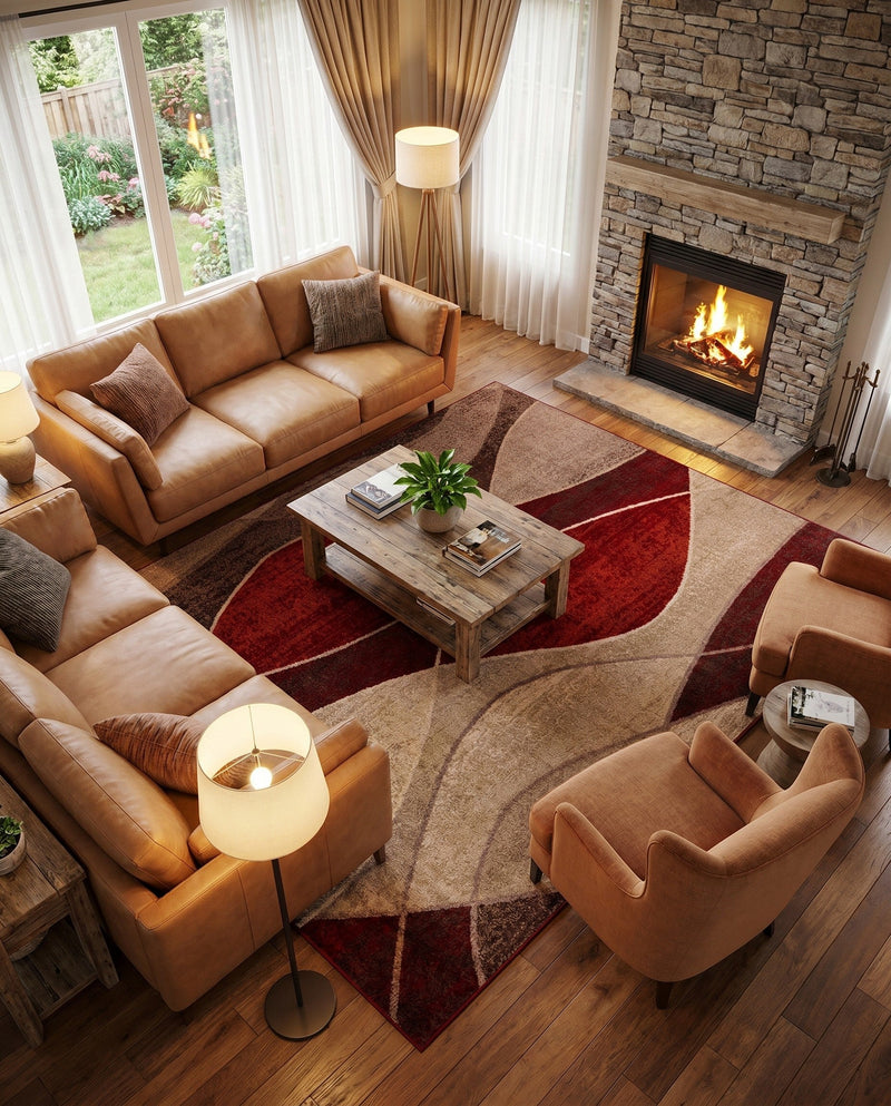 Autumn Meadow Collection Area Rug -  Emberglow Rectangle Multi  lifestyle 19