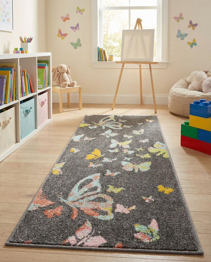 Wonder Tykes Collection Area Rug -  Carnival Runner Charcoal Gray  lifestyle 49