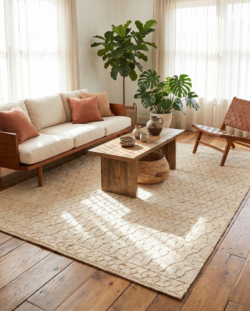 Savannah Weave Collection Area Rug - Serengeti Rectangle Ivory  lifestyle 46