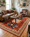 Tabriz Tapestries Collection Area Rug - Azerbaijan (Terracotta) Rectangle Terracotta  lifestyle 17