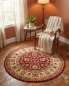 Jaipur Elegance Collection Area Rug -  Nahargarh (Red) Round Red  lifestyle 38