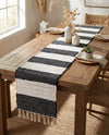 Tassel Trail Collection Area Rug - Pathway (Navy Blue) Table Runner Navy Blue  lifestyle 76