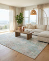 Lagoon Oasis Collection Area Rug -  Seagrass Rectangle Teal  lifestyle 22