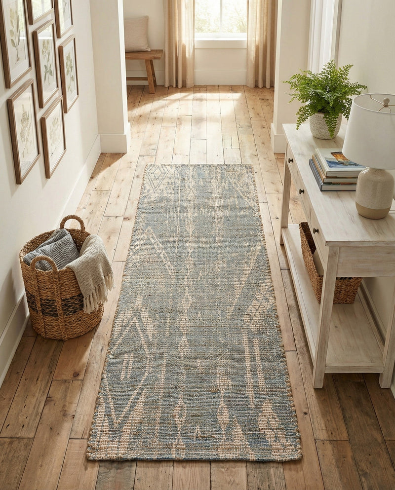 Savannah Threads Collection Area Rug -  Kalahari Runner Antique Blue  lifestyle 47