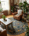 Chateau Elegance Collection Area Rug -  Luxembourg Round Gray  lifestyle 61