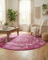 Georgetown Rugs Collection Area Rug - Dupont (Purple) Round Purple  lifestyle 49