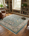 Persian Elegance Collection Area Rug -  Kerman (Blue) Square Blue  lifestyle 55