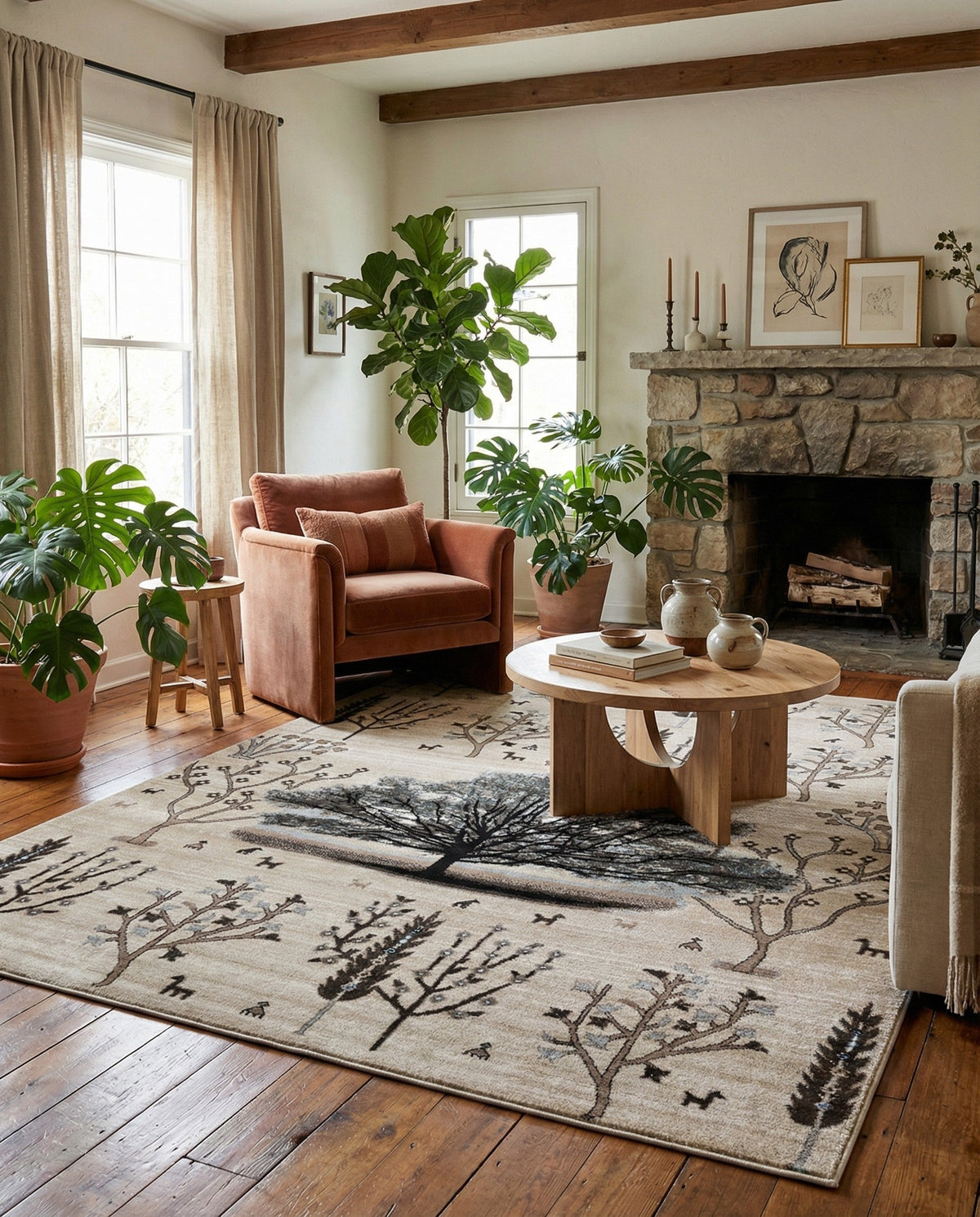 Coastal Haven Collection Area Rug -  Coastline Rectangle Beige  lifestyle 20