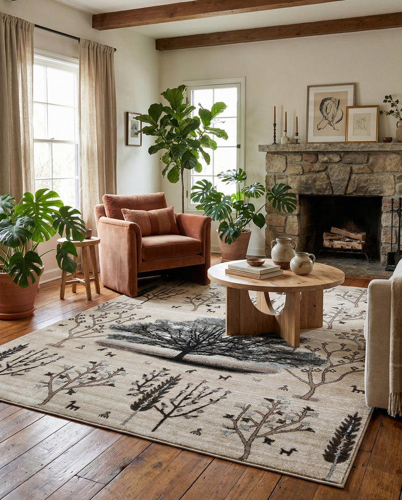 Coastal Haven Collection Area Rug -  Coastline Rectangle Beige  lifestyle 20
