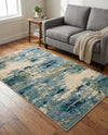 Chromatic Oasis Collection Area Rug -  Serene Rectangle Light Blue  lifestyle 30
