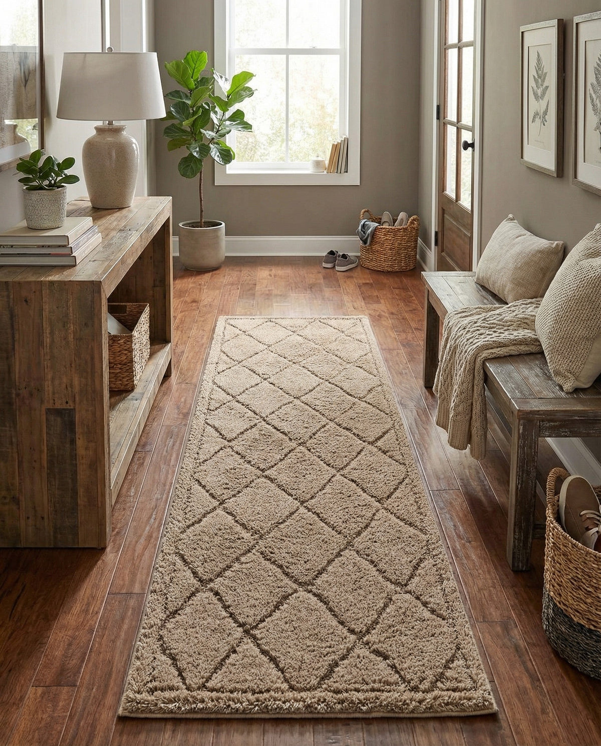 Trellis Haven Collection Area Rug - Havenwood Runner Beige  lifestyle 132