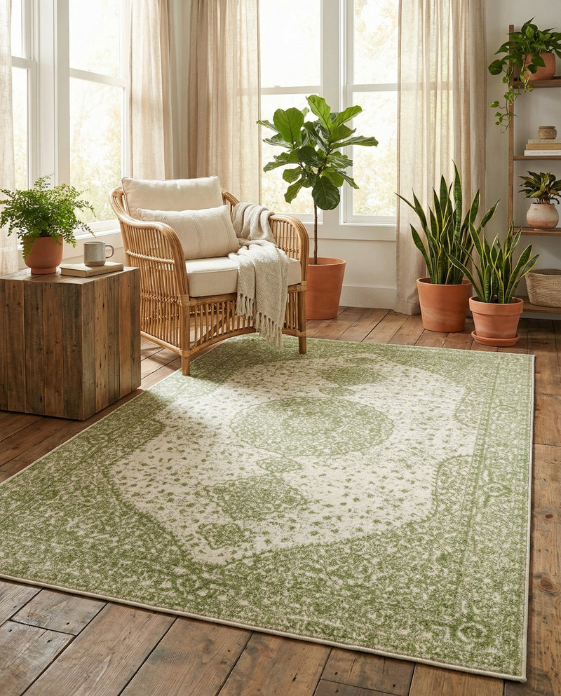 Dover Terrace Collection Area Rug - Marina (Green) Rectangle Green  lifestyle 17